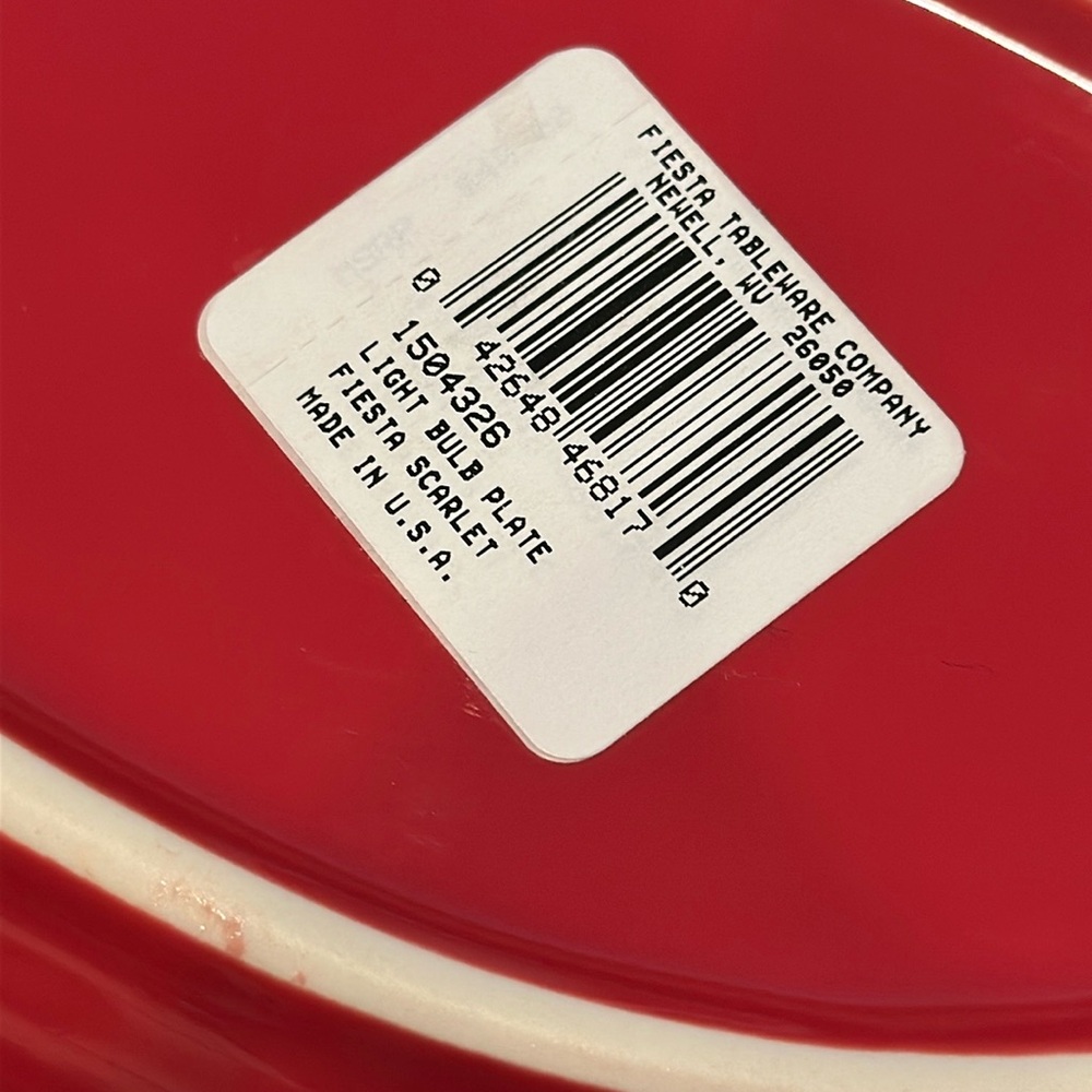 Retired NWT Fiestaware Fiesta Christmas Light Bulb Appetizer Plate in Scarlet - Picture 3 of 5